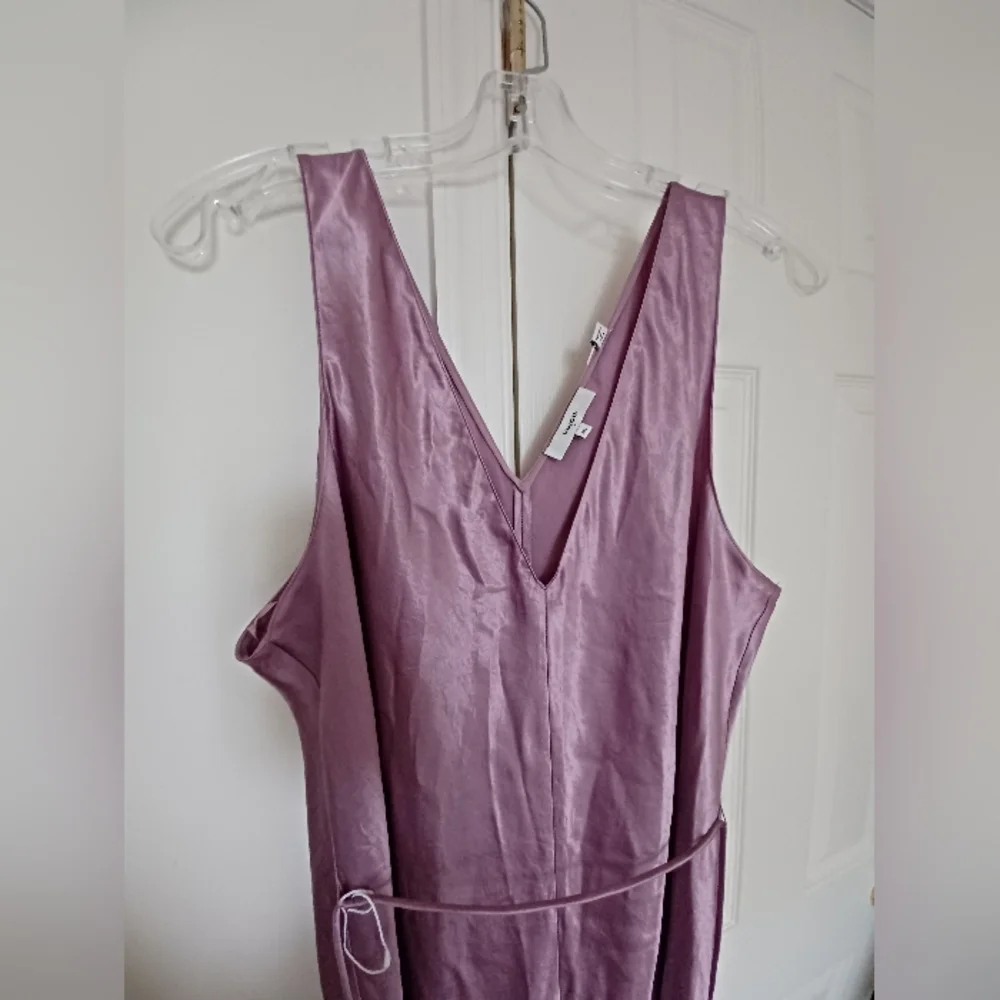 Vince NWT XXL Satin Double V-neck Lavender Slip Dress - Picture 2 of 4